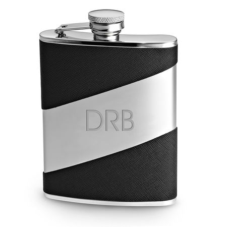 Personalized Engraved Diagonal Stripe Flask